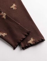 Leggings - Gerippt - Braun