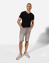 Jeansshorts - Wascheffekte - Grau