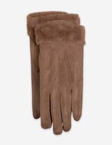 Rukavice - Imitace kůže - svetle hneda