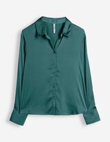 Bluse - Satin - T&uuml;rkis