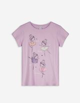 T-shirt - błyszczący nadruk - lila
