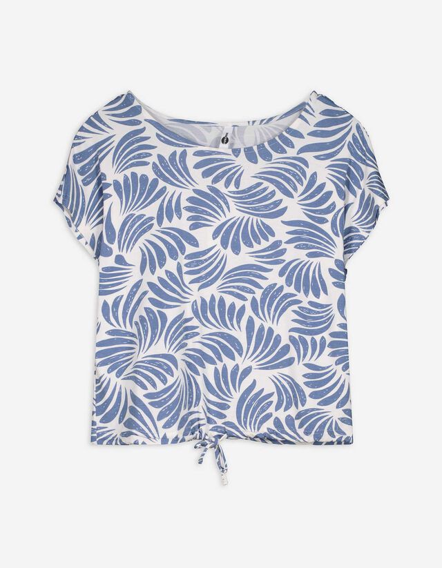 T-Shirt - Allover-Print - weiß