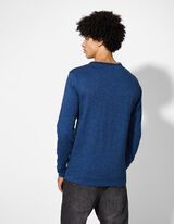 Tričko s dlouhým rukávem - Dvouvrstvý vzhled - tmave modra