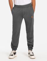 spodnie joggingowe - naszywka z logo - ciemny szary