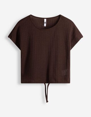 Stricktop - &Auml;rmellos - Dunkelbraun