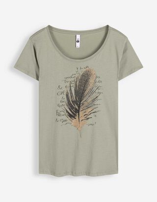 T-Shirt - Glitzerprint - dunkelgr&uuml;n