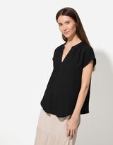 Bluse - Musselin - schwarz