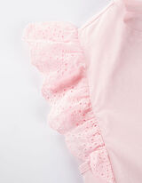 Majica - Rukavi s volanima - ruzicasta