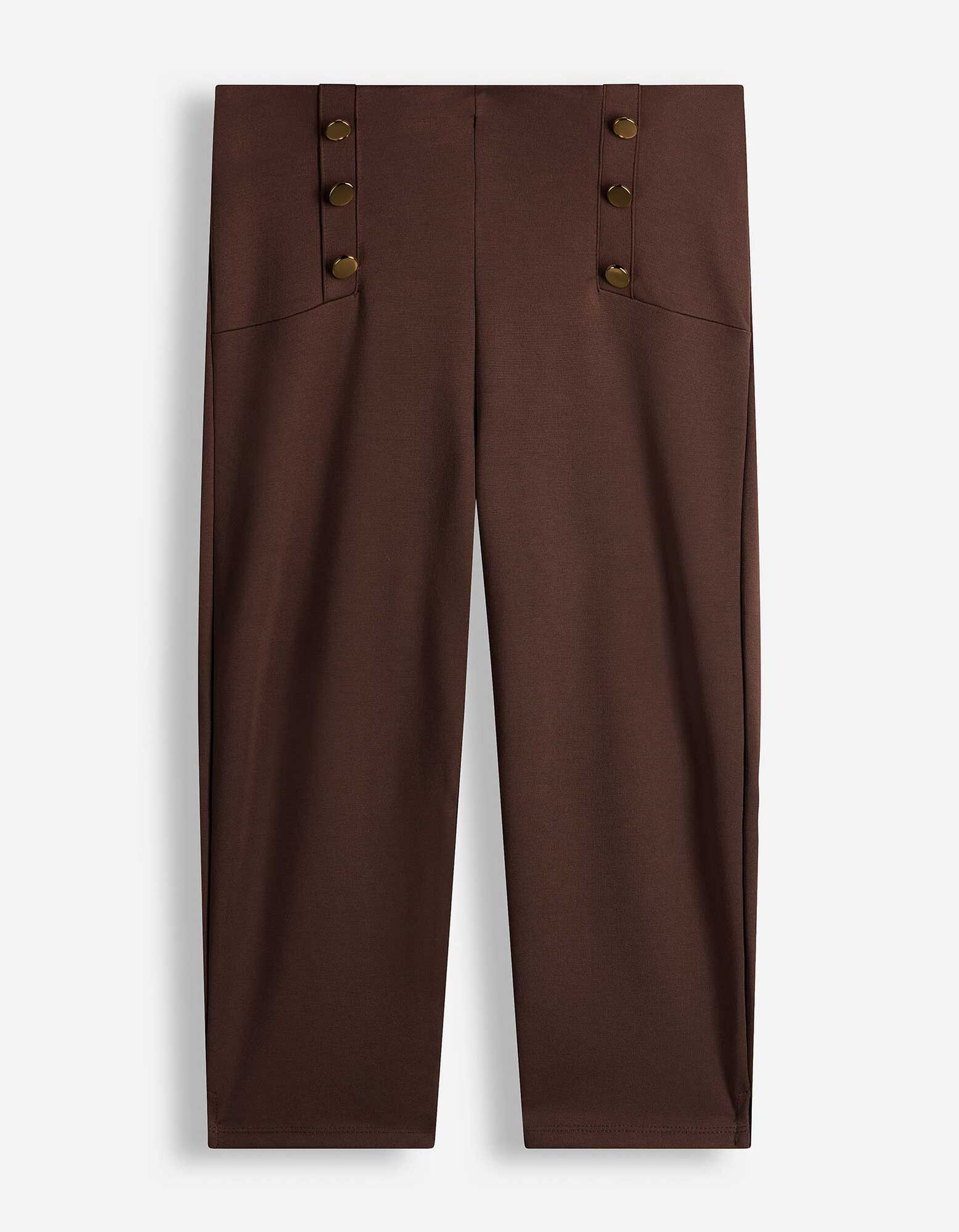 Leggings - Zierkn&ouml;pfe - Dunkelbraun