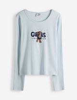 Bluză de corp cu m&acirc;necă lungă - pachet de 2 - Albastru deschis