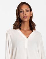 Camicia blusata - Scollo a V - bianco