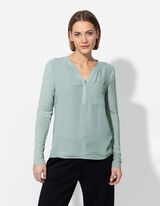 Blúzkové tričko - Výstrih do V - tyrkysovy