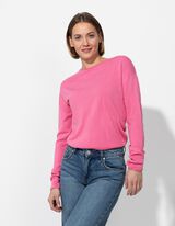 sweter - miękki materiał - rozowy