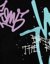 Langarmshirt - Frontprint - schwarz