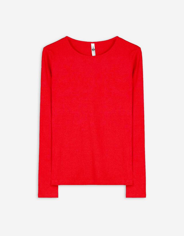 Shirt - Rippenstruktur - rot