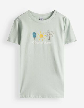 Shirt - Frontprint - Hellblau