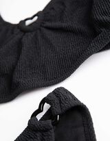 Súprava vrchného a spodného dielu bikín - Rebrovaná štruktúra - cierna