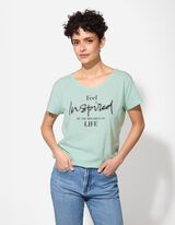 Majica kratkih rukava - Sjajni print - zeleno