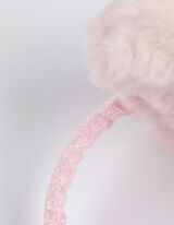 Ochraniacz uszu - sztuczne futerko - rozowy