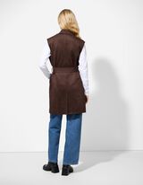 Mellény - Velúr utánzat - sötétbarna