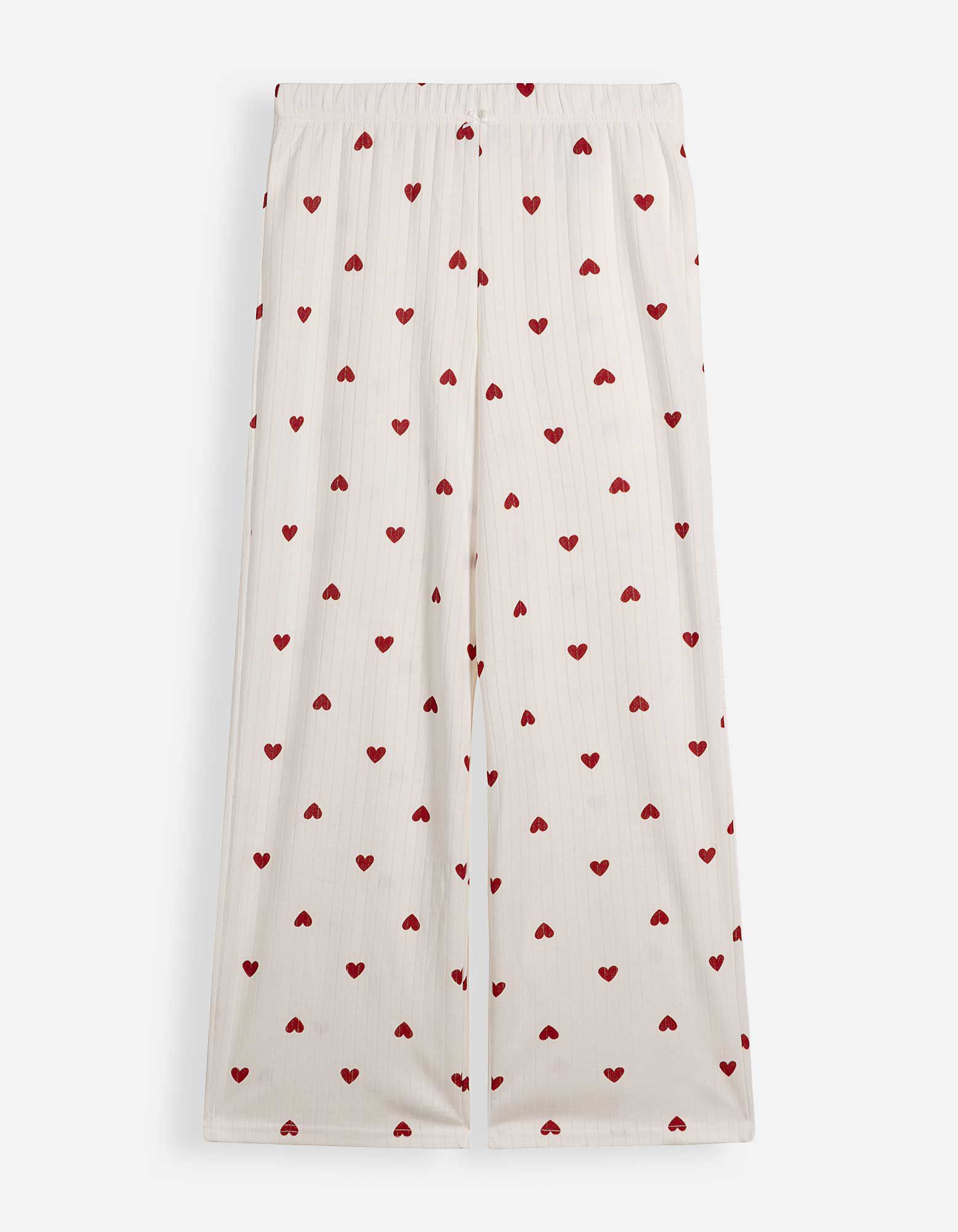 Pyjama Set aus Shirt und Hose - Strukturiertes Material - Off-White