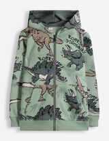 Sweatjacke - Allover-Print - Gr&uuml;n