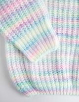 Pleteni pulover - Grubo pletenje - ljubicasta