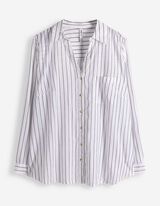 Hemdbluse - Streifen - wei&szlig;
