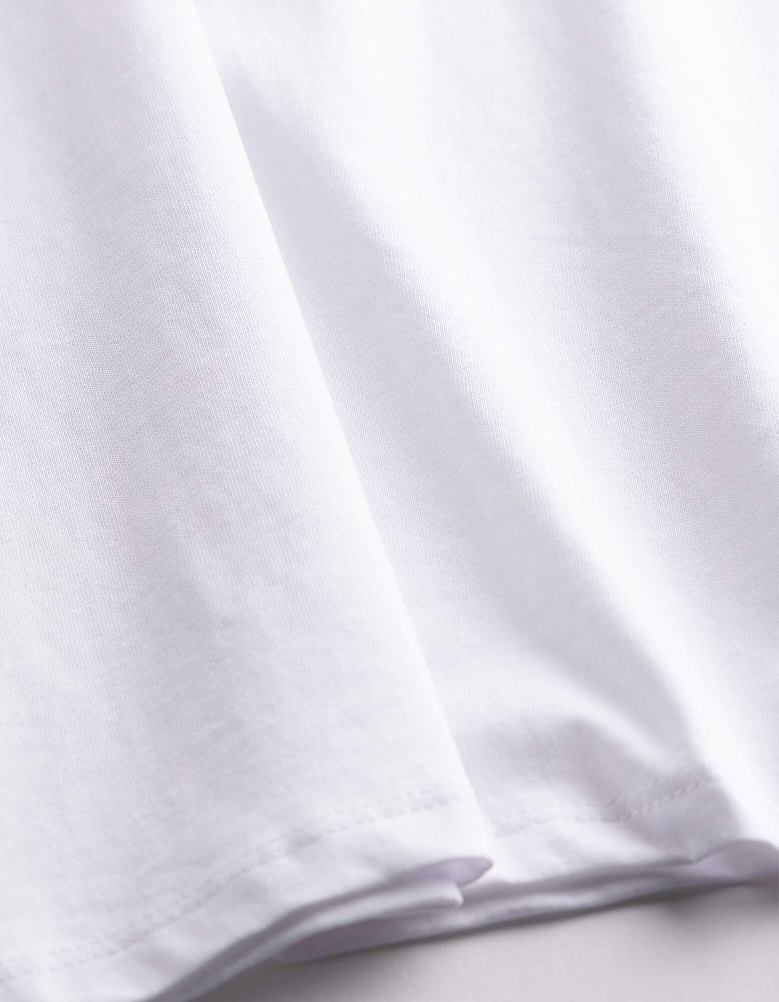 Langarmshirt - Baumwolle - Wei&szlig;