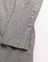 Strickpullover - Zierkn&ouml;pfe - Grau