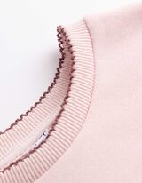Sweatshirt - Schleifenapplikation - Rosa