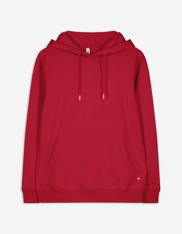 Hoodie - Kangurutasche - dunkelrot