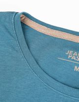 Majica kratek rokav - Prsni žep - turkizna