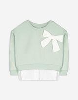 Set aus Sweatshirt und Leggings - Schleifenapplikation - grün