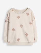 Sweat-shirt - Coton - beige