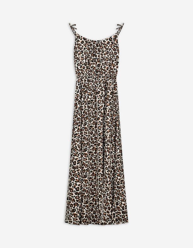 Maxi-jurk - Luipaardprint - wit