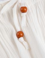 Kalhoty s širokými nohavicemi - Elastický pas - bílá