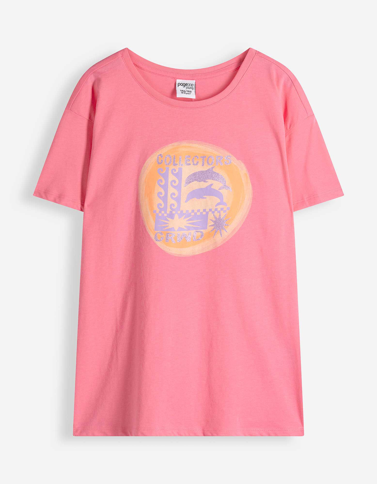 T-shirt - Glitterprint - Roze