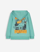 Cipzáros melegítőfelső - Hátul nyomtatott minta - türkiz