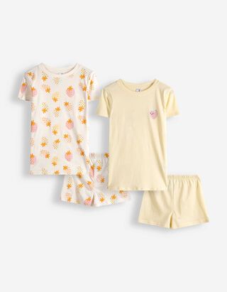 Pyjama Set aus Shirt und Shorts - 2er-Pack - bronzefarben
