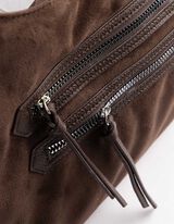 Tasche - Wildlederimitat - dunkelbraun