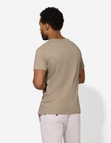 T-Shirt - Brusttasche - hellbraun