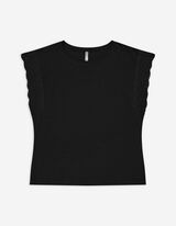 Maglia - Maniche con volant - nero
