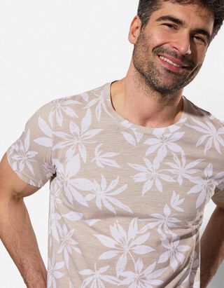 T-Shirt - Allover-Print - wei&szlig;