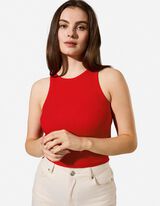 Cropped Top - Gerippt - Rot