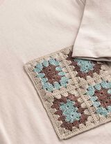 T-Shirt - H&auml;kelspitze - beige