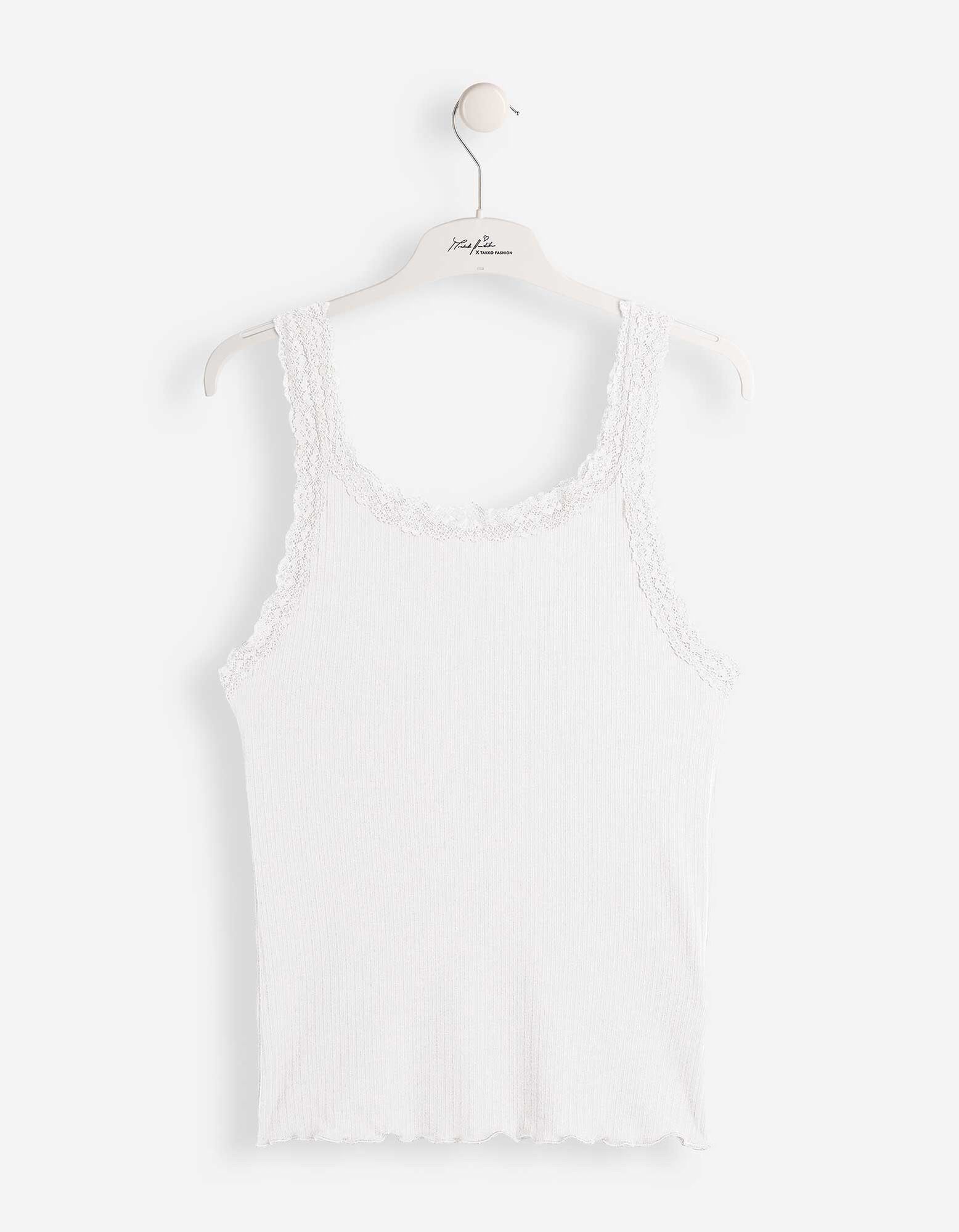 Tanktop - Met kant - Off-White