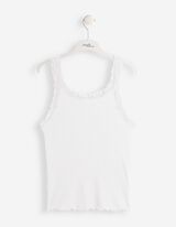 Tanktop - Met kant - Off-White