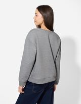 Sweatshirt - Rundhals-Ausschnitt - hellgrau