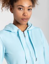 Sportska majica sa zatvaračem - Kapuljača s vezicom - tirkizna